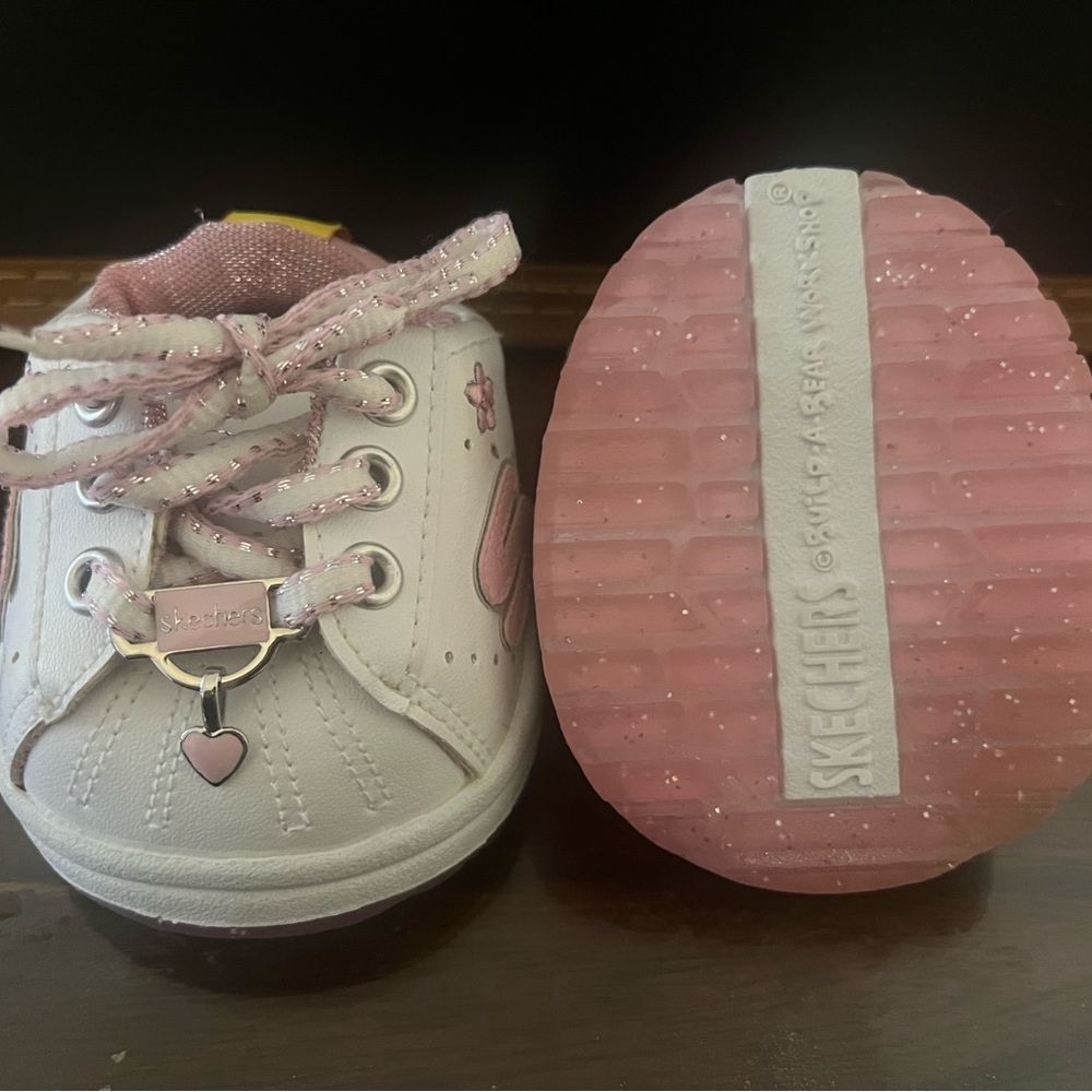 Build-A-Bear pink Sketchers shoes w/charm